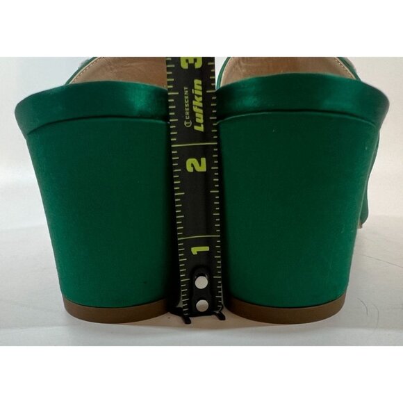 L.K. Bennett Sabrina Green Satin Mules With Embellished Detailing Size 37 - Picture 6 of 8